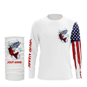 American flag Walleye fishing personalized patriotic UV Protection Fishing Shirts for mens, women, kid NQS5483