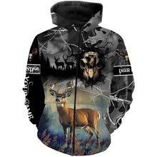 Load image into Gallery viewer, Deer hunting Skull camo Custom Name 3D All over print shirts - personalized hunting gifts - NQS729