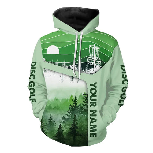 Mint Green Forest Retro Disc Golf Hoodies custom disc golf hoodie, disc golf apparel NQS9198
