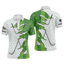 Load image into Gallery viewer, Green golf grass men golf polo shirts custom golf clubs performance shirts golf outfit men NQS5499