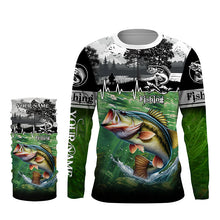 Load image into Gallery viewer, Largemouth bass Fishing UV protection Custom long sleeves fishing shirt for men, women, Kid NQS2650