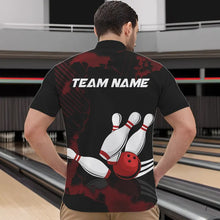 Load image into Gallery viewer, Black and Red bowling shirts for men Custom bowling team league jerseys, gift for bowlers NQS9402