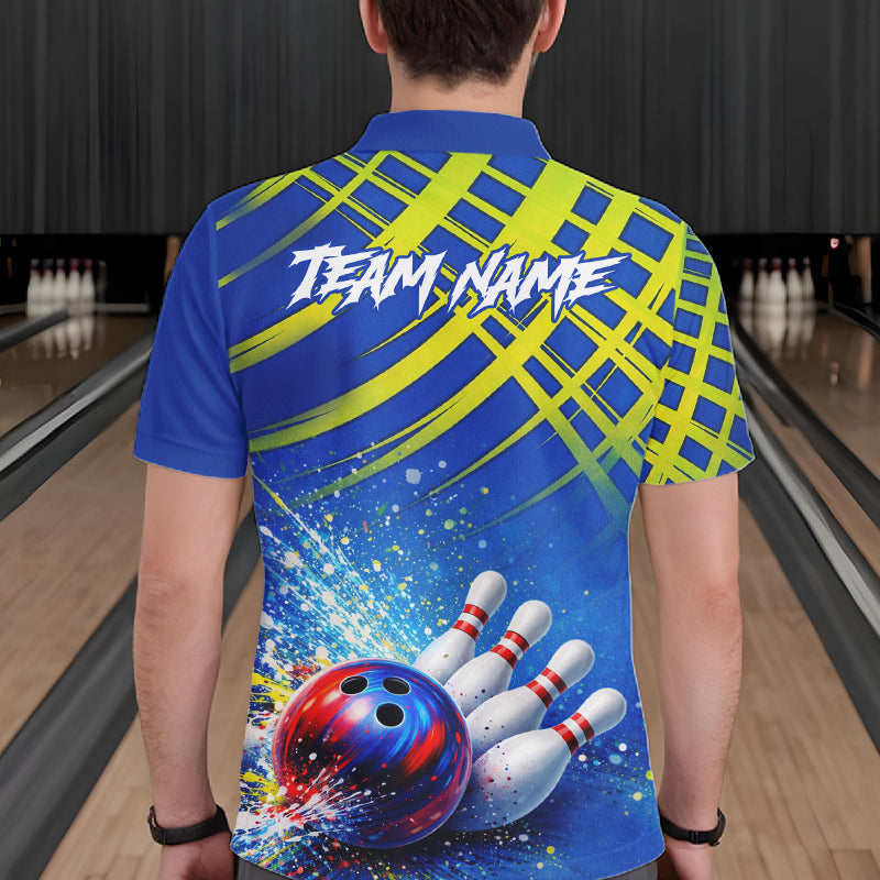 Personalized Blue And Green Bowling shirts for men bowling team league jerseys, bowling gifts for men NQS11494