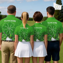 Load image into Gallery viewer, Green shamrock pattern St Patrick's Day Women's golf polo shirt custom ladies golf top, golfing gifts NQS11495