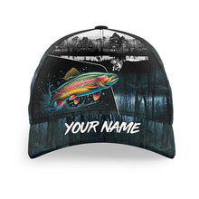 Load image into Gallery viewer, Rainbow Trout fishing blue camo Custom fishing hat Unisex Fishing Baseball Angler fishing hat cap NQS6161