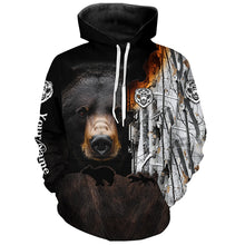 Load image into Gallery viewer, Black bear hunting dog winter camo Customize 3D All Over Printed Shirts Personalized hunting apparel NQS1689