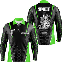 Load image into Gallery viewer, Mens disc golf polo shirt custom disc golf shirt, disc basket golf gifts for mens | Green NQS7497