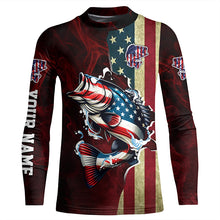 Load image into Gallery viewer, Largemouth Bass fishing American Fisherman UV protection Customize name long sleeves NQS735