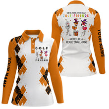 Load image into Gallery viewer, Halloween flamingo golf shirt custom we're more than just golf friends we're like a really small gang NQS6171