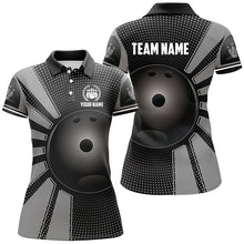 Load image into Gallery viewer, Black Bowling Ball Polo, Quarter Zip shirts for Women custom Team Bowling Jersey, Gift For Bowlers NQS8753