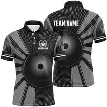 Load image into Gallery viewer, Black Bowling Ball Polo, Quarter Zip shirts for Men custom Team Bowling Jersey, Gift For Bowlers NQS8753