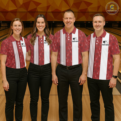 Customized Retro Bowling Team Shirts For Men That's some bowshit Funny Bowling Pattern Jerseys| Red NQS11509