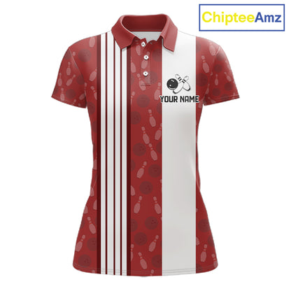 Customized Retro Bowling Team Shirts For Women That's some bowshit Funny Bowling Pattern Jerseys| Red NQS11509