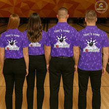 Load image into Gallery viewer, Custom Retro Bowling Team Shirts For Women That's some bowshit Funny Bowling Pattern Jerseys | Purple NQS11510