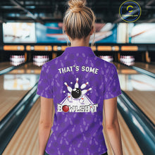 Load image into Gallery viewer, Custom Retro Bowling Team Shirts For Women That's some bowshit Funny Bowling Pattern Jerseys | Purple NQS11510
