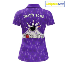 Load image into Gallery viewer, Custom Retro Bowling Team Shirts For Women That's some bowshit Funny Bowling Pattern Jerseys | Purple NQS11510