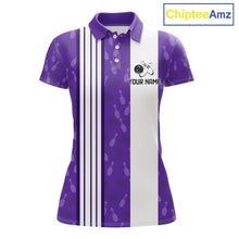 Load image into Gallery viewer, Custom Retro Bowling Team Shirts For Women That's some bowshit Funny Bowling Pattern Jerseys | Purple NQS11510