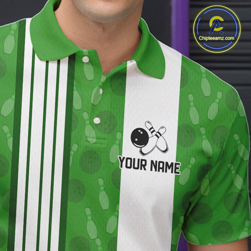 Custom Retro Bowling Team Shirts For Men That's some bowshit Funny Bowling Pattern Jerseys | Green NQS11511