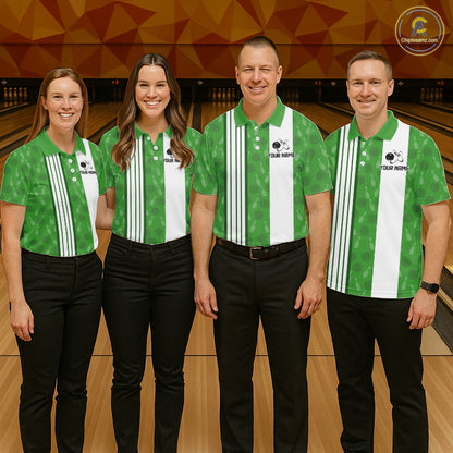 Custom Retro Bowling Team Shirts For Women That's some bowshit Funny Bowling Pattern Jerseys | Green NQS11511