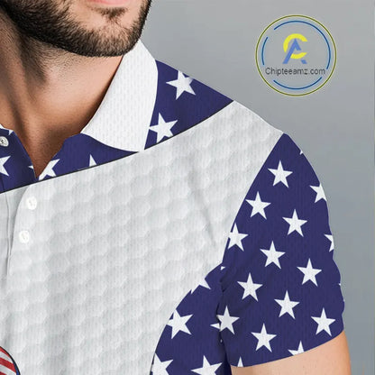 Personalized American flag golden retriever golf polo shirts for men custom name patriotic golf gifts NQS11518