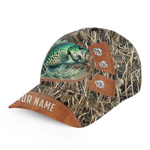 Crappie fishing camo hats for men, women custom name baseball Crappie fishing hat, gift for fisherman NQS7667