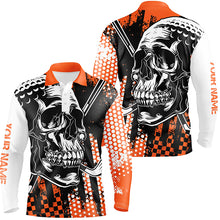 Load image into Gallery viewer, Mens golf polo shirts golf skull golf clothes for men, golf gifts for men| Orange NQS6181