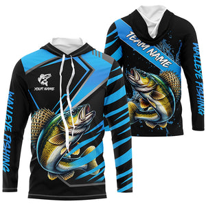 Black and Blue Walleye fishing custom fishing team jerseys, sport fishing shirts NQS8509