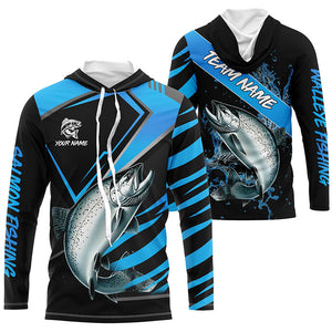 Black and Blue Chinook Salmon fishing custom fishing team jerseys, sport fishing shirts NQS8510