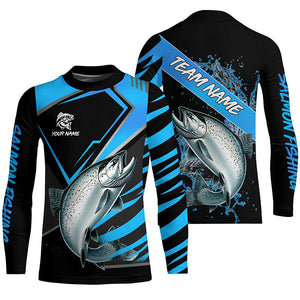 Black and Blue Chinook Salmon fishing custom fishing team jerseys, sport fishing shirts NQS8510