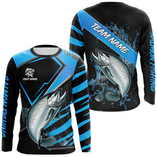 Load image into Gallery viewer, Black and Blue Chinook Salmon fishing custom fishing team jerseys, sport fishing shirts NQS8510