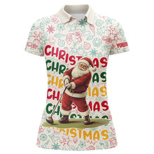 Load image into Gallery viewer, Funny Christmas Santa Women golf polo shirts custom women&#39;s golf outfits, personalized golf gifts NQS8998