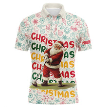 Load image into Gallery viewer, Funny Christmas Santa Mens golf polo shirts custom men&#39;s golf outfits, personalized golf gifts NQS8998