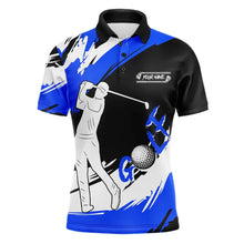 Load image into Gallery viewer, Mens golf polo shirt custom golf shirts for mens golfer, gifts for golf lovers | Blue NQS9228
