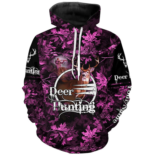 Deer hunting pink camo Custom Name  3D Full Printing hunting shirts, hunting apparel for deer hunter NQS1858