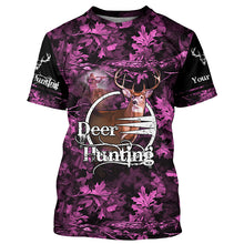 Load image into Gallery viewer, Deer hunting pink camo Custom Name  3D Full Printing hunting shirts, hunting apparel for deer hunter NQS1858