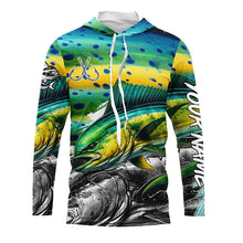 Load image into Gallery viewer, Mahi Mahi (Dorado) Fishing scales custom UV protection long sleeves fishing shirts for Men, Women NQS7882