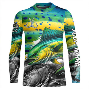 Mahi Mahi (Dorado) Fishing scales custom UV protection long sleeves fishing shirts for Men, Women NQS7882