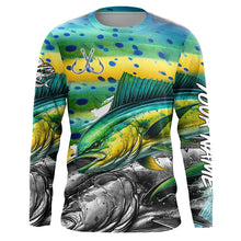 Load image into Gallery viewer, Mahi Mahi (Dorado) Fishing scales custom UV protection long sleeves fishing shirts for Men, Women NQS7882