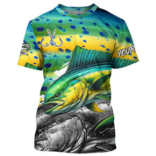 Load image into Gallery viewer, Mahi Mahi (Dorado) Fishing scales custom UV protection long sleeves fishing shirts for Men, Women NQS7882