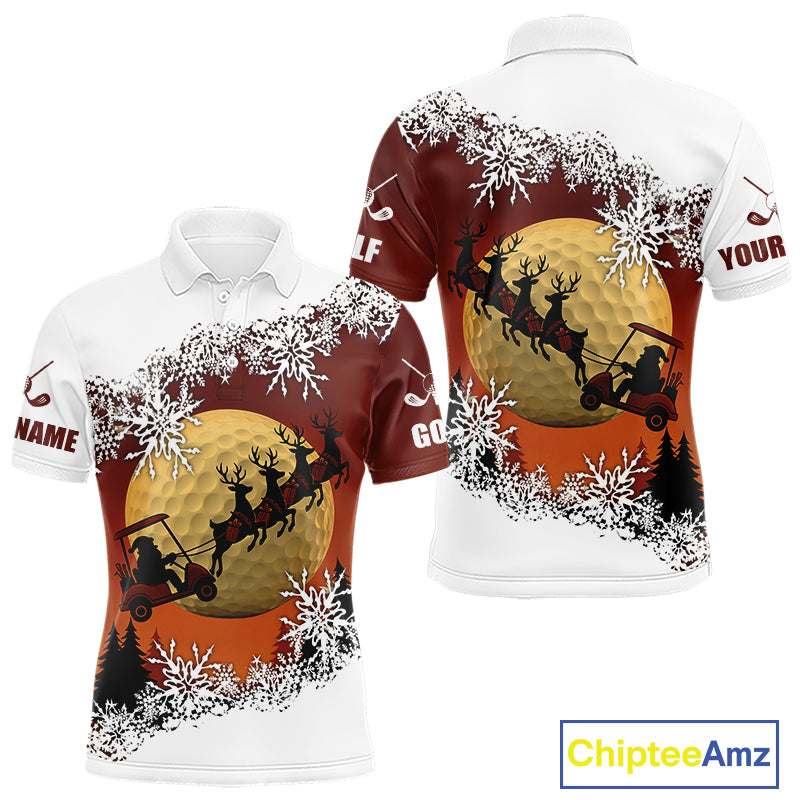 Christmas Golf Polo Shirts For Men Custom Mens Golf Outfit, Christmas Golf Gifts NQS10926
