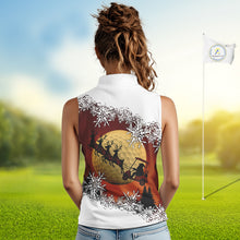 Load image into Gallery viewer, Christmas Sleeveless Golf Polo Shirts For Women Custom Ladies Golf Outfit, Christmas Golf Gifts NQS10926