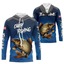 Load image into Gallery viewer, Blue camo Carp fishing Custom performance long sleeve team Carp fishing tournament shirts NQS9238