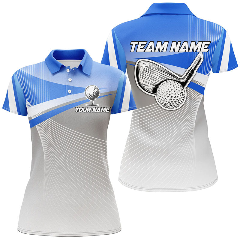 Womens golf polo shirts custom blue sport golf apparel for women, unique golf gifts for ladies NQS7521