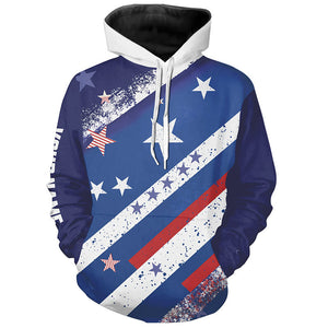 Red, white and blue stars Golf Hoodies Custom Patriotic golf attire for men women golfer NQS8539