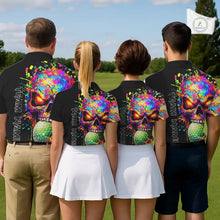 Load image into Gallery viewer, Colorful Skull Golf jerseys Black Golf polo shirts For Women Custom Team ladies golf clothes NQS11318