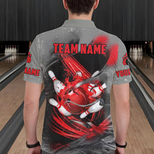 Load image into Gallery viewer, Red Sugar Skull Tattoo Custom Mens Bowling Polo, Quarter Zip Shirts,Team Bowling Jerseys NQS11528