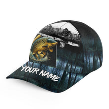 Load image into Gallery viewer, Carp fishing blue camo Custom name fishing hat, Carp fishing hat cap for fisherman NQS5806