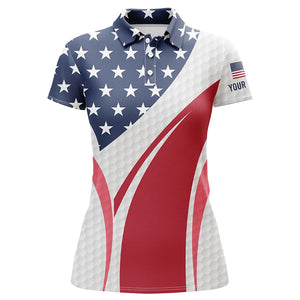 Women golf polo shirt American flag custom red white and blue golf ball skin patriot ladies golf tops NQS5813