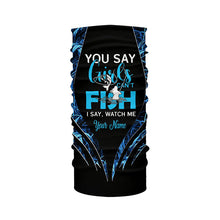 Load image into Gallery viewer, You say girls can't fish, I say watch me blue camo custom fishing girl 3D All Over Printed Shirts NQS7897