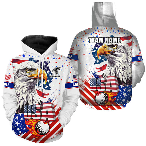 Red, white and blue Golf Hoodie custom American Flag Eagle patriotic golf tops NQS8333